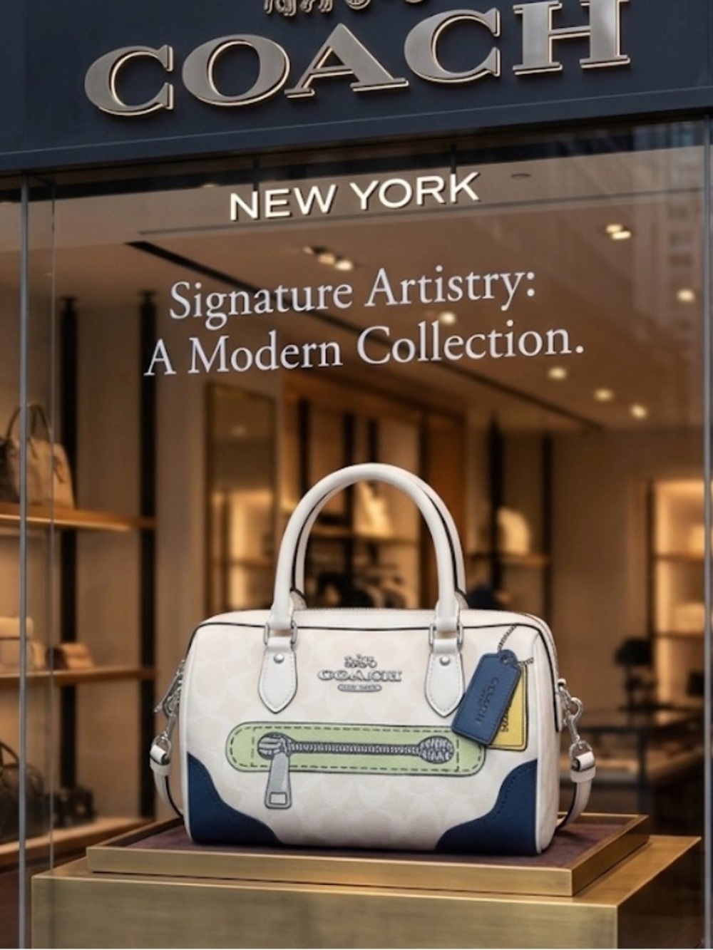 Coach Rowan Trompe L'oeil Print Signature Canvas Satchel 2023 (CH168) NWOT $428 - Picture 1 of 16